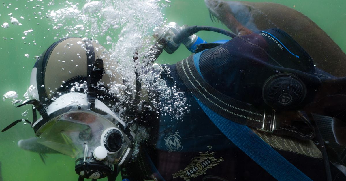 Sea walking in Andaman underwater helmet walk